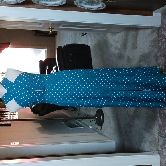 NWT MAXI SUNDRESS TEAL XS/S - Picture 4 of 14